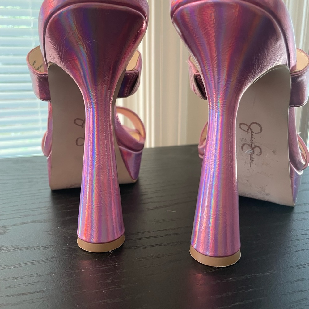 Jessica Simpson Pink Platform Strappy Heels/NWOT/no box - Picture 3 of 11